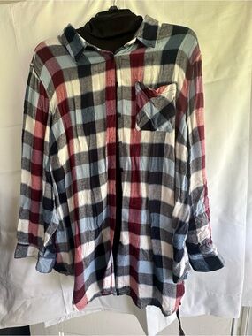 Belleek Men's Plaid Button-Down Shirt - Burgundy, Navy & White